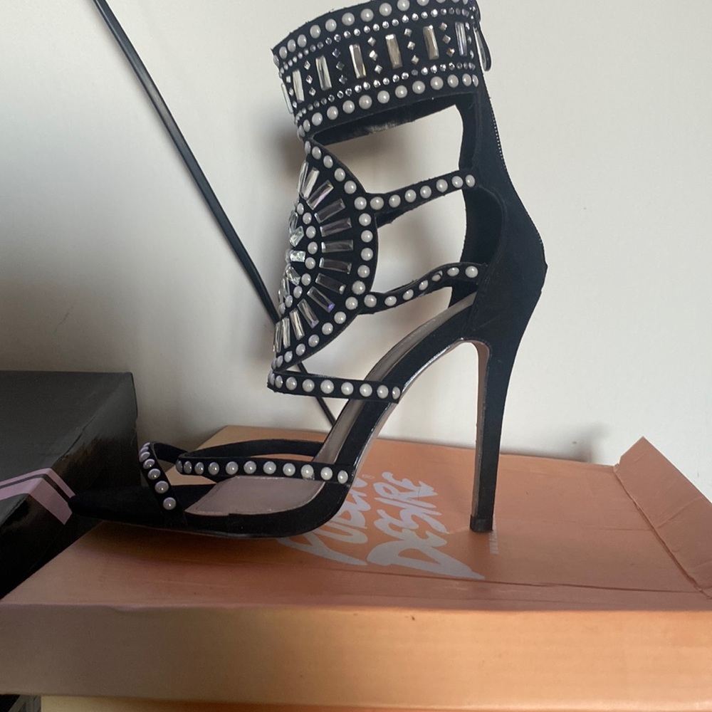 Black Jeweled Sandal